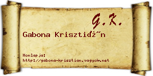 Gabona Krisztián névjegykártya